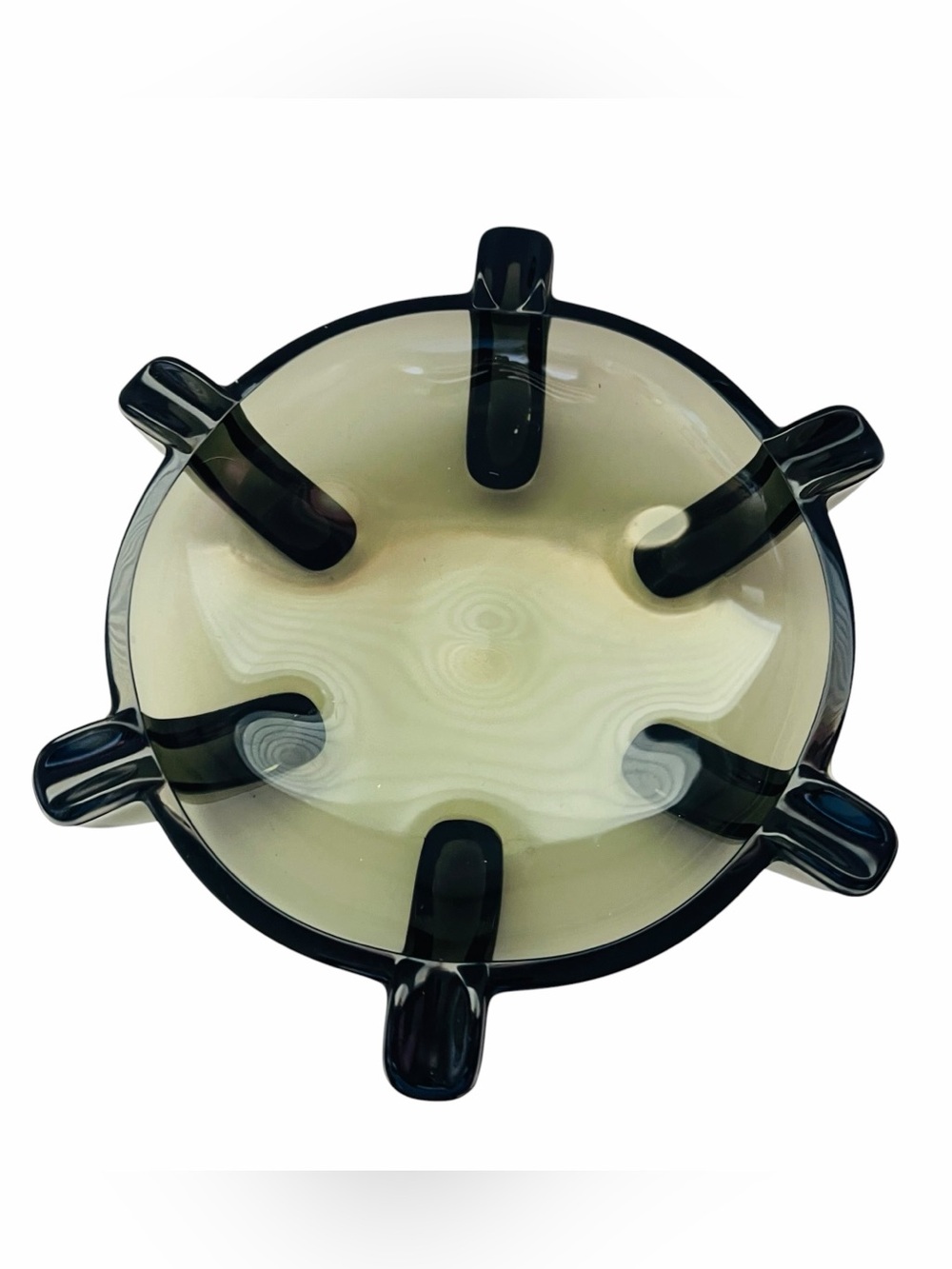 Vintage Viking Smokey Black Glass Cigar Ashtray